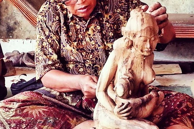 Bali Arts shopping with temples-waterfall visit. - Mas wood carving: detailed craft you can actually judge