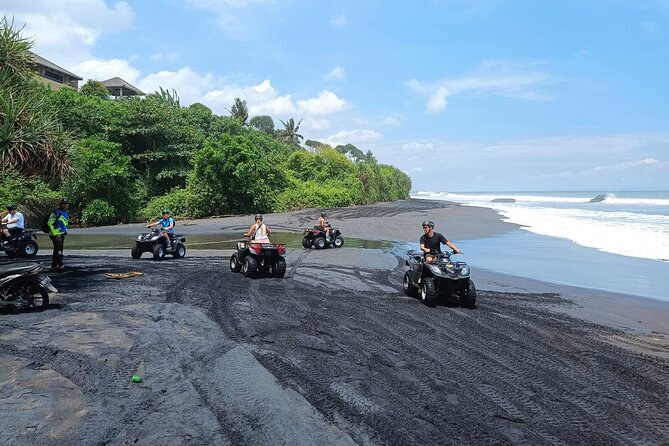 Bali ATV Ride In the beach black sand atv tour - The black-sand beach segment: your biggest payoff