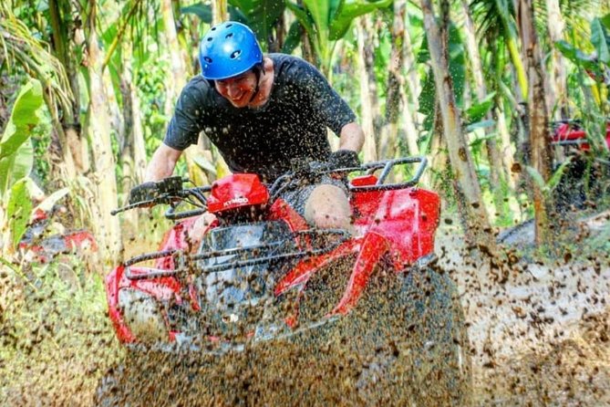 Bali Quad bike ATV passing through Waterfall, Cave & Rice fields - From Hotel Pickup to ATV Practice at Bali Tarantula Adventure