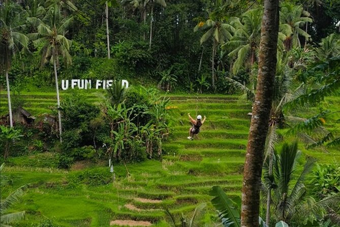 Bali: Zipline + Watersport Trio (Jetski, Parasailing, BananaBoat) - U Fun Field in Ubud: Soaring Over Rice Terraces (and Optional Extras)