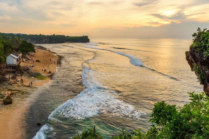 Explore Bali Beaches with Private Minivan Tour - Balangan Beach at sunset: free access and limestone cliff views