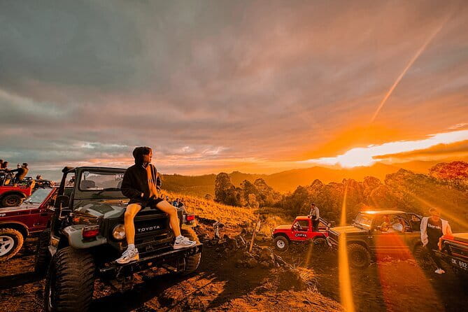 Mt Batur Sunrise Jeep & Natural Hot Spring Tour - Stop 1: Mount Batur sunrise in a 4WD jeep, plus black lava sights