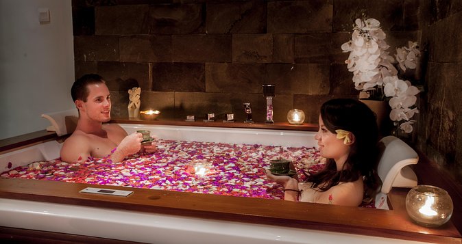Romantic Couple Treatment at ANJALI SPA - The milk-flower jacuzzi moment with champagne or wine