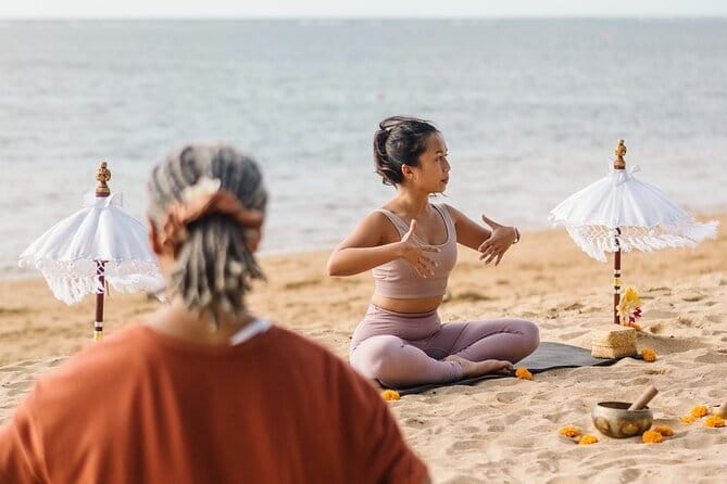 Sunrise Yoga and Meditation Practice On Sanur Beach - Meditation, mantras, and the promise postcard ritual