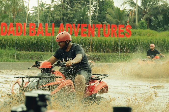 Ubud ATV Ride through River Jungle Rice Fields Puddles - Ubud Quad Biking Through Rice Fields, Puddles, and the Gorilla Cave Tunnel
